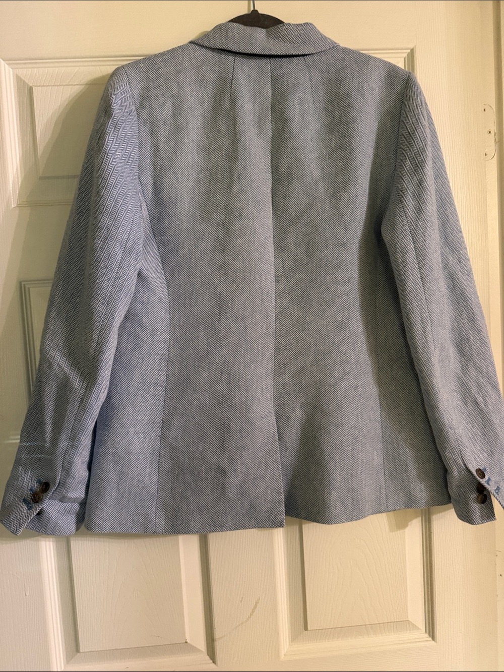 J. Crew Factory Light Blue Herringbone Single-Button Blazer - Picture 5 of 8